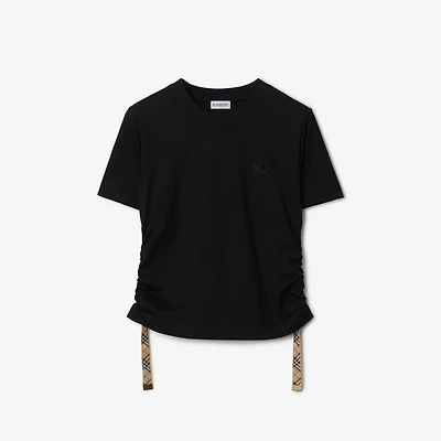 Festival Cotton T-shirt in Black - Women | Burberry® Official