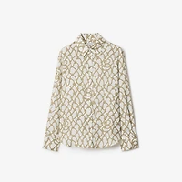 Knot Silk Shirt in Thatch - Women | Burberry® Official