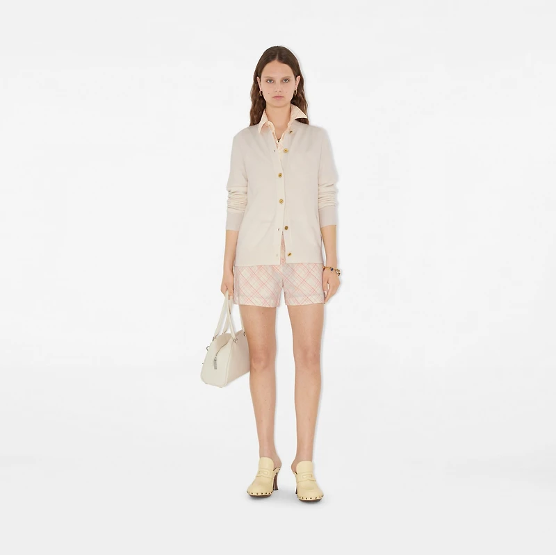 Cashmere Blend Cardigan in Chalk - Women | Burberry® Official
