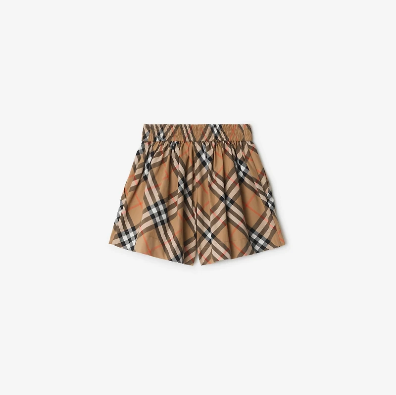 Check Cotton Shorts in Sand | Burberry® Official
