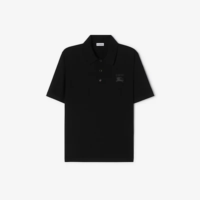 Wool Polo Shirt in Black - Men | Burberry® Official
