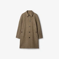 Long Reversible Herringbone Wool Car Coat in Clay brown - Men | Burberry® Official