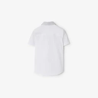 Thomas Bear Striped Cotton Shirt in White | Burberry® Official