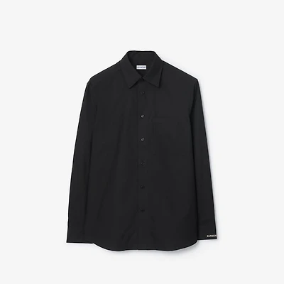 Cotton Oxford Shirt in Black - Men | Burberry® Official