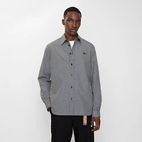 Relaxed Fit Check Cotton Shirt in Black/white - Men | Burberry® Official