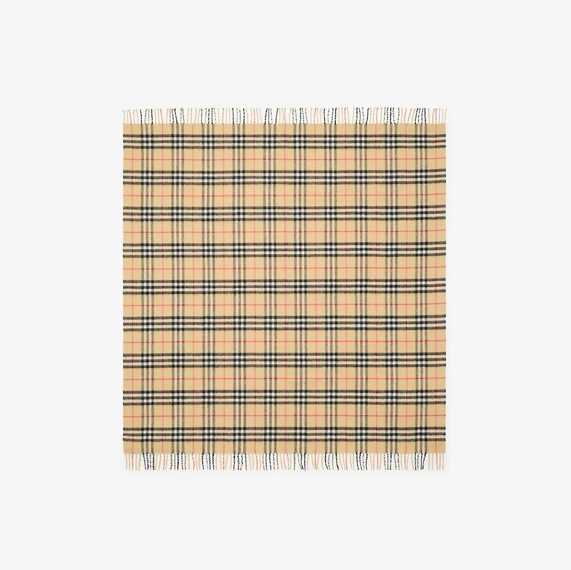 Check Wool Baby Blanket in Sand beige - Children | Burberry® Official