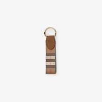 Check Leather Key Fob in Tawny brown - Women | Burberry® Official