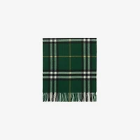 Wide Check Cashmere Scarf in Dark fern green | Burberry® Official