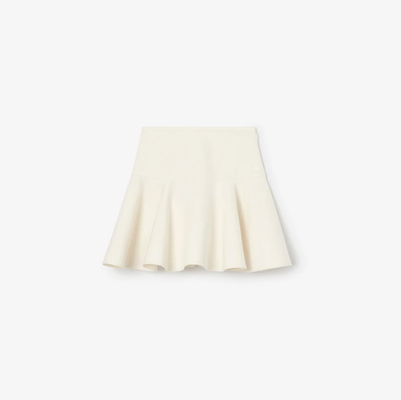 Fit-and-flare Cotton Mini Skirt in Tundra white - Women | Burberry® Official