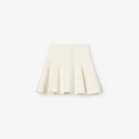 Fit-and-flare Cotton Mini Skirt in Tundra white - Women | Burberry® Official