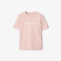 Logo Cotton T-shirt in Bouquet pink - Women | Burberry® Official