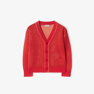 Cotton Nylon Mesh Cardigan in Pillar | Burberry® Official