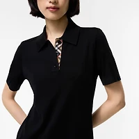Wool Polo Shirt Dress in Black - Women | Burberry® Official