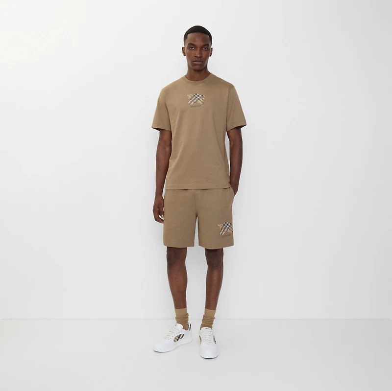 EKD Check Cotton Shorts in Clay brown - Men | Burberry® Official