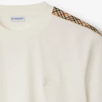 Check Trim Cotton T-shirt in Chalk white - Men | Burberry® Official