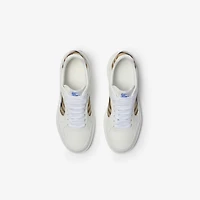 Leather and Check Terrace Sneakers​ in /sand