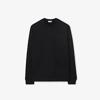 Logo Cotton Sweatshirt in Black - Men | Burberry® Official