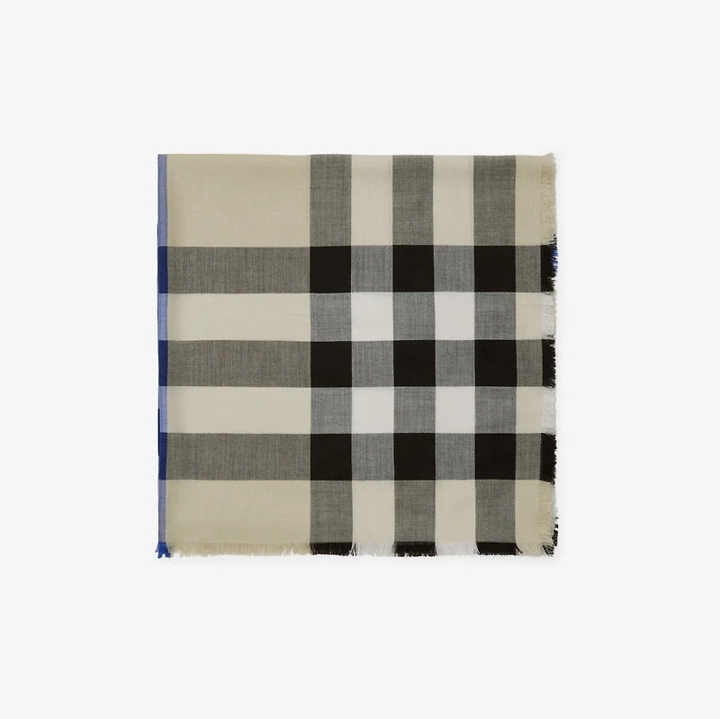 Check Cashmere Silk Scarf in Lichen | Burberry® Official