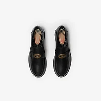 Leather Pembroke Loafers in Black - Men | Burberry® Official