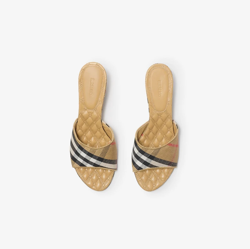 Check Sloane Mules​ in Sand beige - Women | Burberry® Official