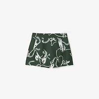 Knight Hardware Taffeta Shorts in Silver/green - Women | Burberry® Official