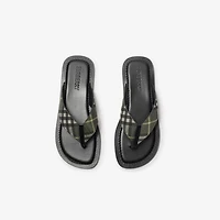 Check Pavilion Sandals​ in Thicket green - Men | Burberry® Official