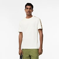 Check Trim Cotton T-shirt in Chalk white - Men | Burberry® Official