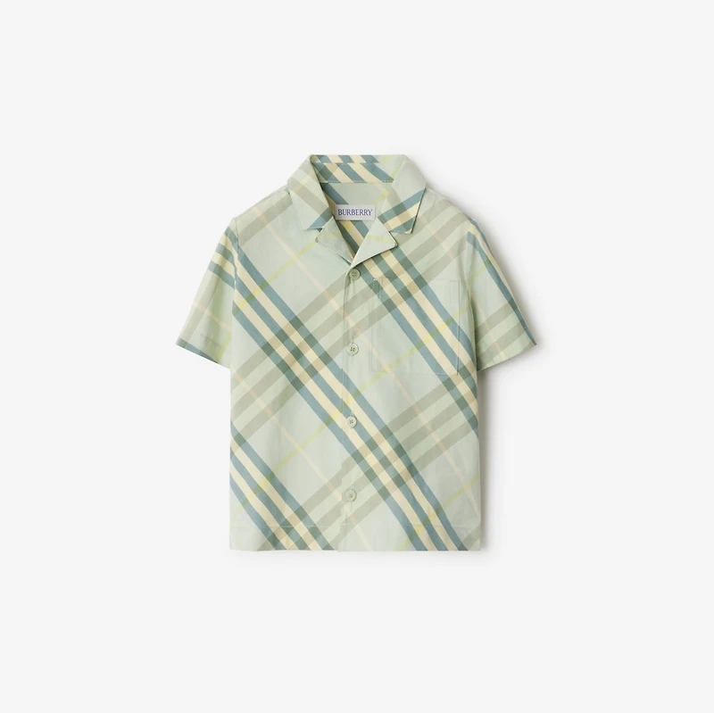 Check Cotton Shirt in Breeze | Burberry® Official