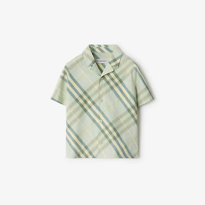 Check Cotton Shirt in Breeze | Burberry® Official