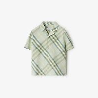 Check Cotton Shirt in Breeze | Burberry® Official