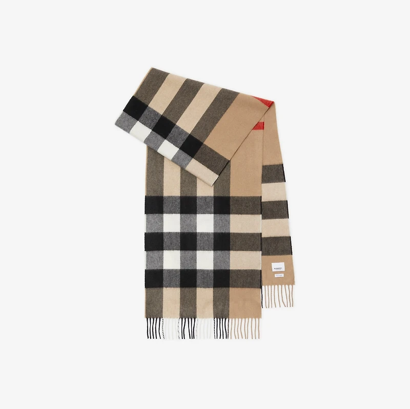 Check Cashmere Scarf in Archive beige | Burberry® Official