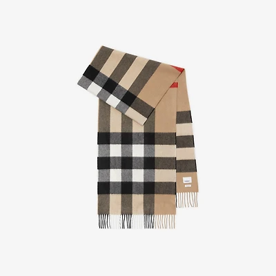 Check Cashmere Scarf in Archive beige | Burberry® Official