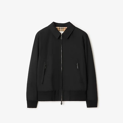 Gabardine Harrington Jacket in Black - Men | Burberry® Official