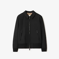 Gabardine Harrington Jacket in Black - Men | Burberry® Official