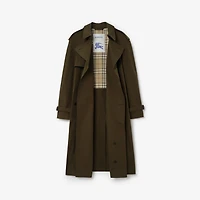 Long Lightweight Cotton Trench Coat in Marsh green - Men | Burberry® Official
