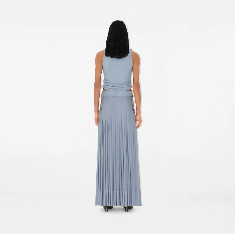 Pleated Crepe Jersey Maxi Skirt in Gale - Women | Burberry® Official