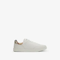 Leather Set Sneakers​ in Porcelain white/sand beige - Women | Burberry® Official