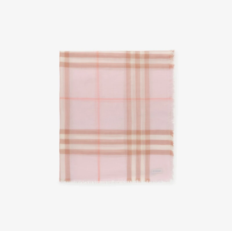 Wide Check Wool Scarf in Quartz pink | Burberry® Official