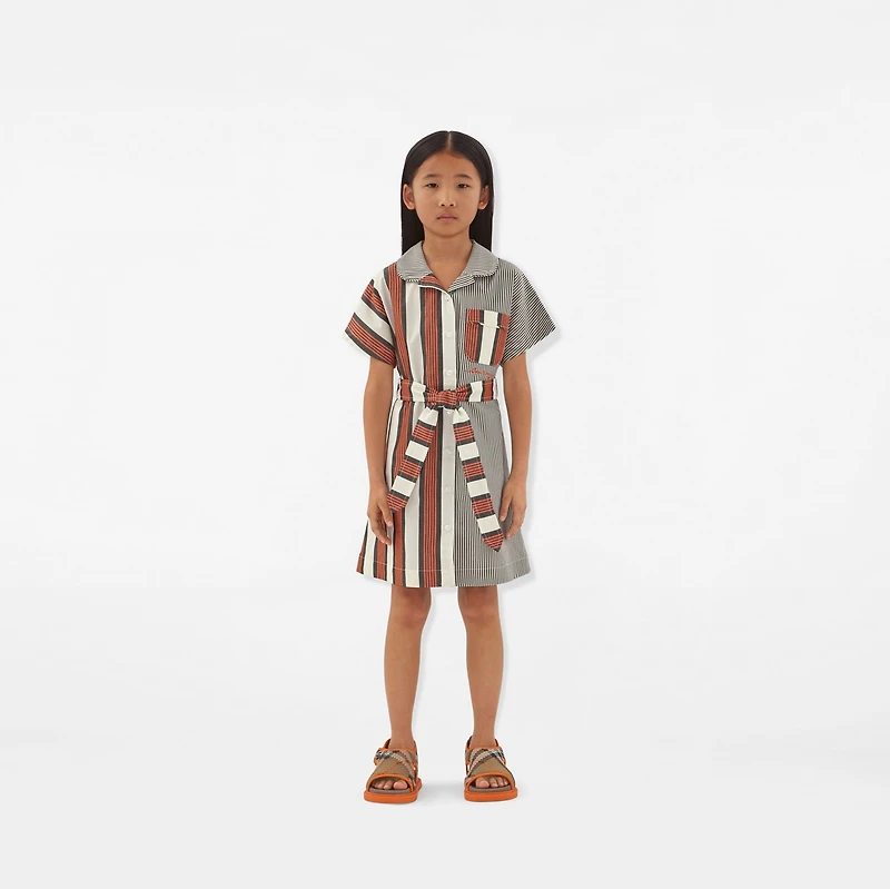 Striped Cotton Shirt Dress in Multicolour | Burberry® Official