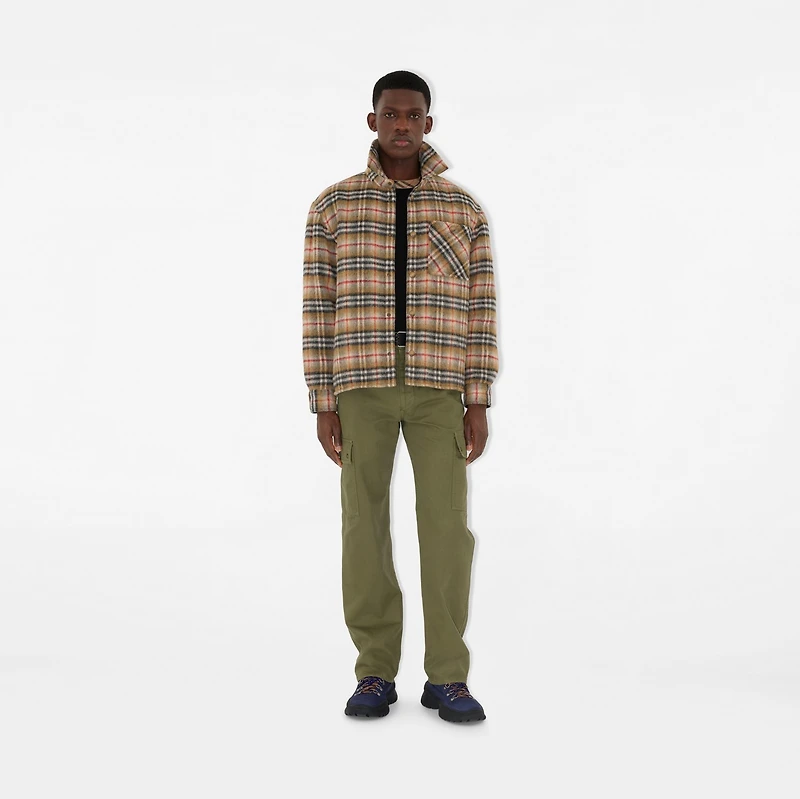 Check Wool Overshirt in Beige - Men | Burberry® Official