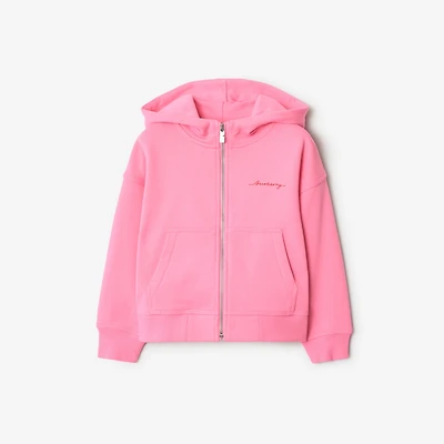 Cotton Zip Hoodie in Blossom | Burberry® Official
