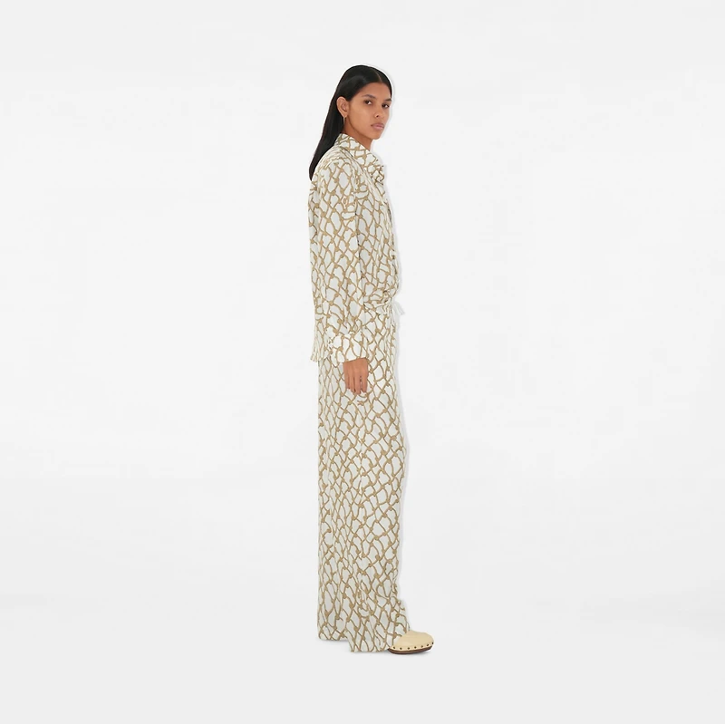 Knot Silk Shirt in Thatch - Women | Burberry® Official