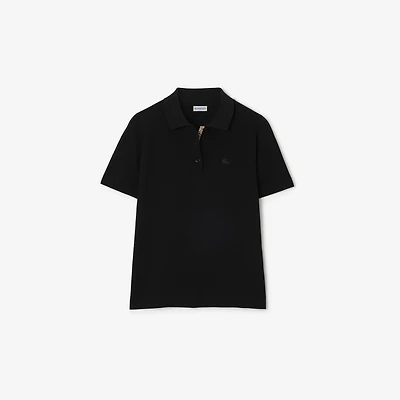 Cotton Polo Shirt in Black - Women | Burberry® Official