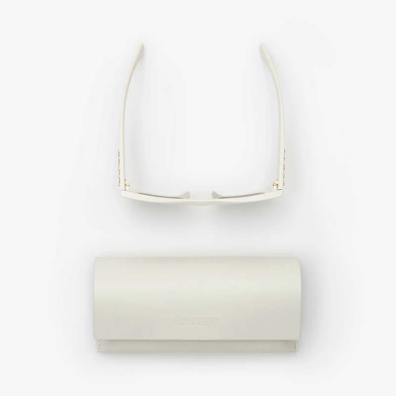 Heritage Square Sunglasses in Ceramic white - Women | Burberry® Official