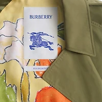 Long Highgrove Castleford Trench Coat in Wreath - Women, Cotton | Burberry® Official