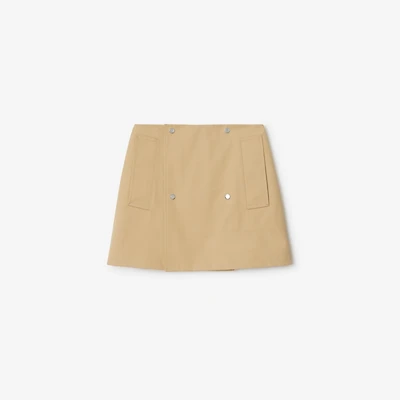 Bonded Gabardine Trench Mini Skirt in Flax - Women, Technical | Burberry® Official