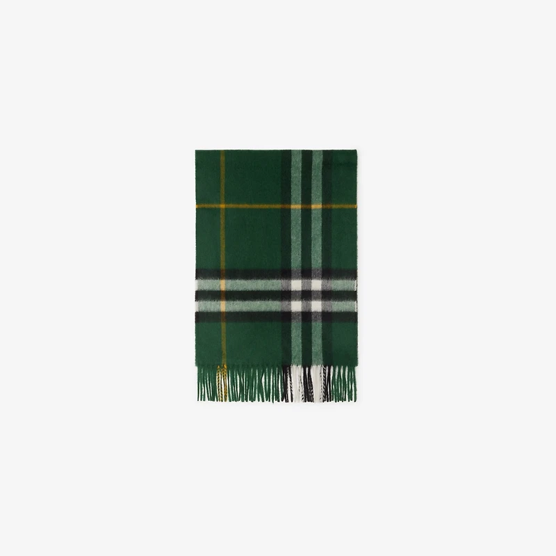 Check Cashmere Scarf in Dark fern green | Burberry® Official
