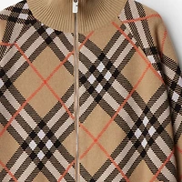 Check Wool Mohair Blend Jacket in Sand - Men, Nylon | Burberry® Official
