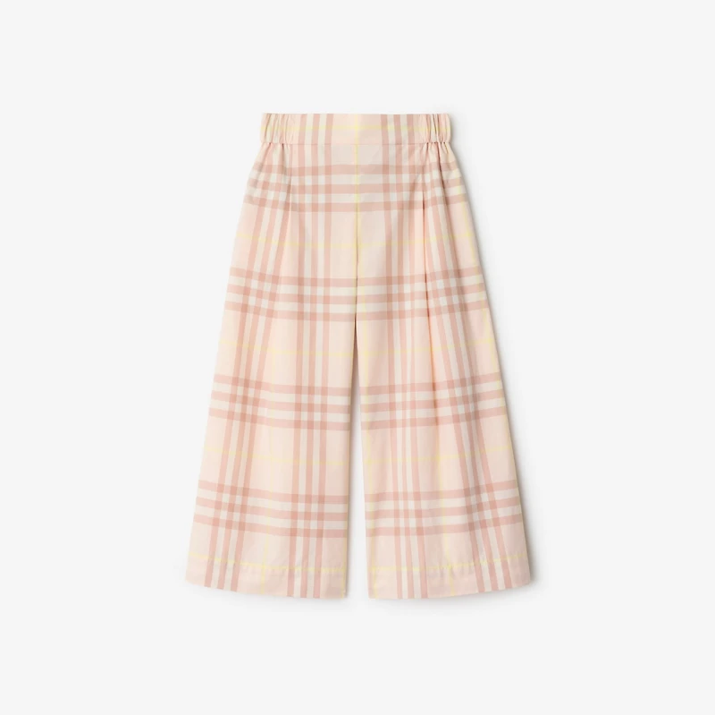 Check Cotton Trousers in Shell | Burberry® Official