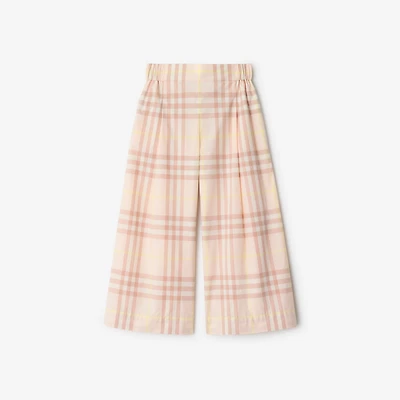 Check Cotton Trousers in Shell | Burberry® Official